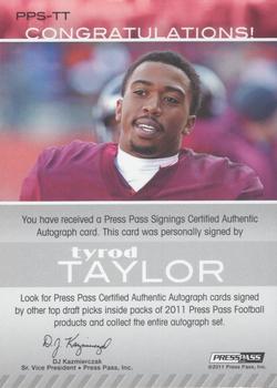 2011 Press Pass - Autographs Bronze #PPS-TT Tyrod Taylor Back