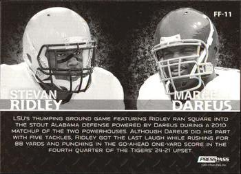 2011 Press Pass - Face to Face #FF-11 Marcell Dareus / Stevan Ridley Back