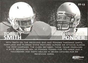 2011 Press Pass - Face to Face #FF-13 Torrey Smith / Christian Ponder Back