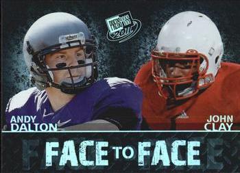 2011 Press Pass - Face to Face #FF-15 Andy Dalton / John Clay Front