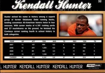 2011 Press Pass - Reflectors #32 Kendall Hunter Back