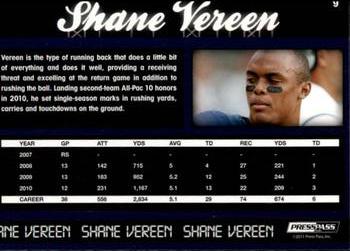 2011 Press Pass - Reflectors Blue #9 Shane Vereen Back