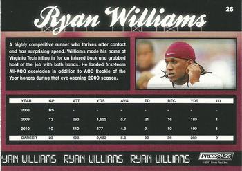 2011 Press Pass - Reflectors Blue #26 Ryan Williams Back