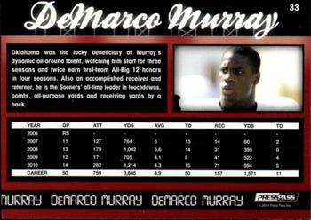 2011 Press Pass - Reflectors Blue #33 DeMarco Murray Back