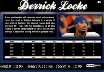 2011 Press Pass - Reflectors Blue #45 Derrick Locke Back