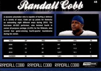 2011 Press Pass - Reflectors Blue #48 Randall Cobb Back