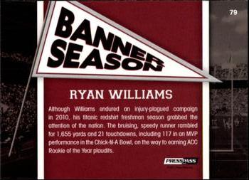 2011 Press Pass - Reflectors Blue #79 Ryan Williams Back