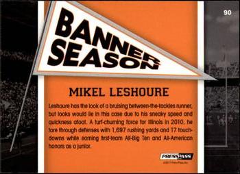 2011 Press Pass - Reflectors Blue #90 Mikel Leshoure Back