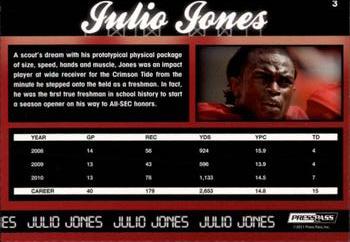 2011 Press Pass - Reflectors Purple #3 Julio Jones Back