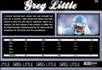 2011 Press Pass - Reflectors Purple #25 Greg Little Back