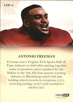 2011 Press Pass Legends - Legends of the Fall #LOF-3 Antonio Freeman Back