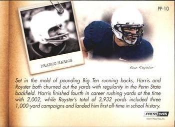 2011 Press Pass Legends - Past and Present #PP-10 Franco Harris / Evan Royster Back