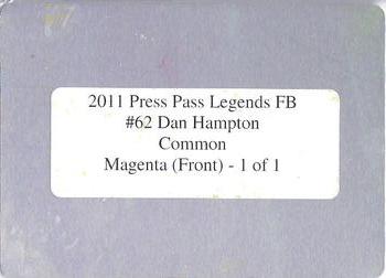 2011 Press Pass Legends - Printing Plates Magenta #62 Dan Hampton Back