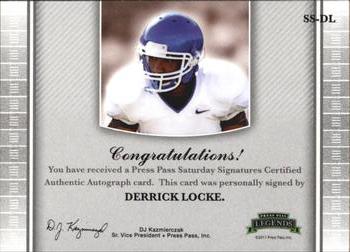 2011 Press Pass Legends - Saturday Signatures #SS-DL3 Derrick Locke Back