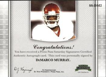 2011 Press Pass Legends - Saturday Signatures #SS-DM2 DeMarco Murray Back