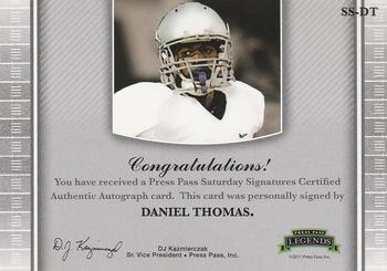 2011 Press Pass Legends - Saturday Signatures #SS-DT Daniel Thomas Back