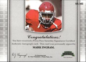 2011 Press Pass Legends - Saturday Signatures Emerald #SS-MI2 Mark Ingram Back