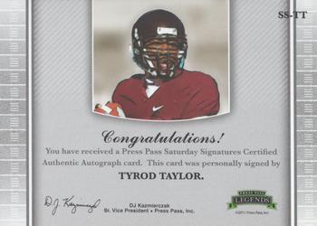 2011 Press Pass Legends - Saturday Signatures Platinum #SS-TT Tyrod Taylor Back