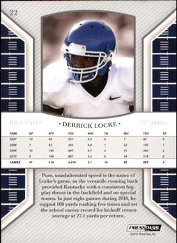2011 Press Pass Legends - Silver Holofoil #22 Derrick Locke Back