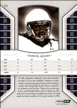 2011 Press Pass Legends - Silver Holofoil #39 Darvin Adams Back