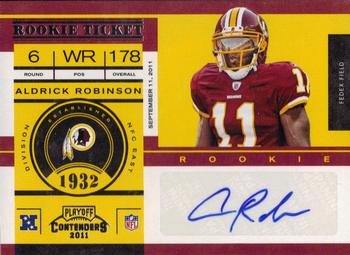 2011 Playoff Contenders #107 Aldrick Robinson Front