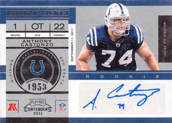 2011 Playoff Contenders #111 Anthony Castonzo Front