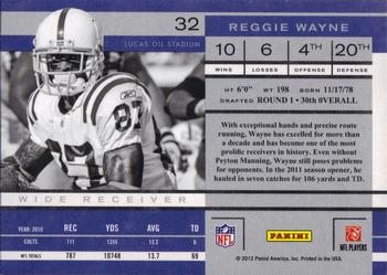 2011 Playoff Contenders #32 Reggie Wayne Back