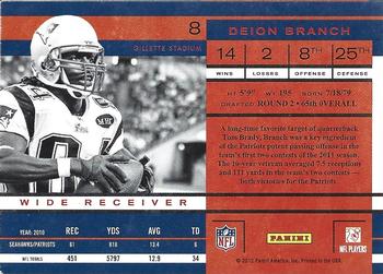 2011 Playoff Contenders #8 Deion Branch Back