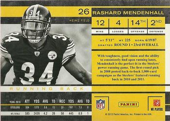 2011 Playoff Contenders #26 Rashard Mendenhall Back