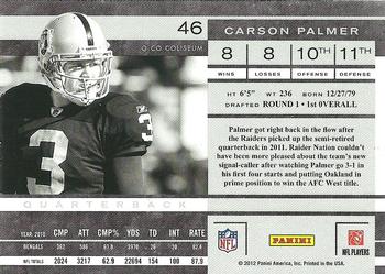 2011 Playoff Contenders #46 Carson Palmer Back