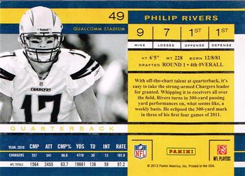 2011 Playoff Contenders #49 Philip Rivers Back