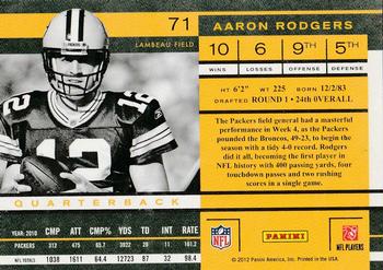 2011 Playoff Contenders #71 Aaron Rodgers Back