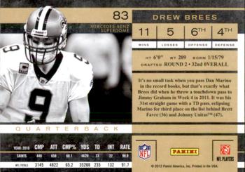 2011 Playoff Contenders #83 Drew Brees Back