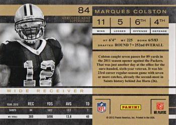 2011 Playoff Contenders #84 Marques Colston Back