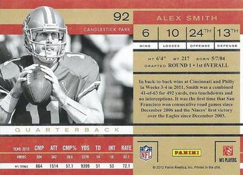 2011 Playoff Contenders #92 Alex Smith Back