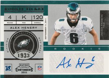 2011 Playoff Contenders #108 Alex Henery Front