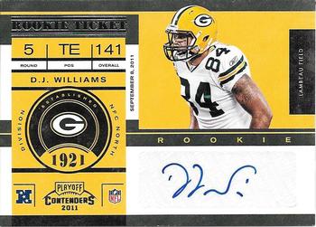 2011 Playoff Contenders #122 D.J. Williams Front