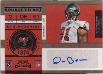 2011 Playoff Contenders #123 Da'Quan Bowers Front