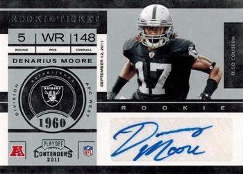 2011 Playoff Contenders #129 Denarius Moore Front