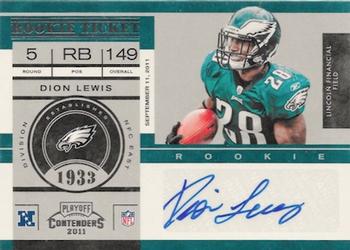 2011 Playoff Contenders #130 Dion Lewis Front