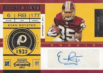 2011 Playoff Contenders #133 Evan Royster Front