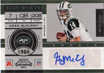 2011 Playoff Contenders #135 Greg McElroy Front