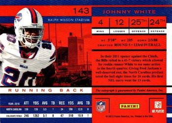 2011 Playoff Contenders #143 Johnny White Back
