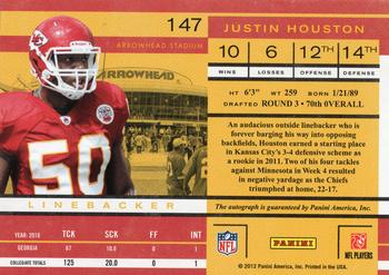 2011 Playoff Contenders #147 Justin Houston Back