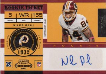 2011 Playoff Contenders #161 Niles Paul Front