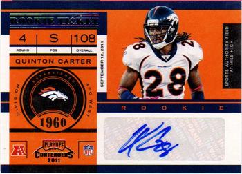 2011 Playoff Contenders #166 Quinton Carter Front