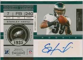 2011 Playoff Contenders #178 Stanley Havili Front