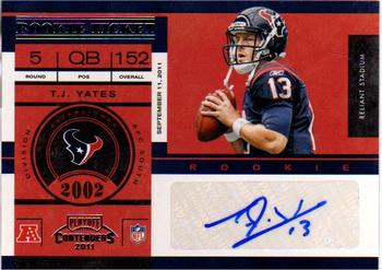 2011 Playoff Contenders #181 T.J. Yates Front