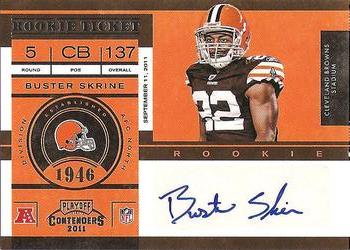 2011 Playoff Contenders #190 Buster Skrine Front