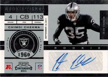 2011 Playoff Contenders #191 Chimdi Chekwa Front